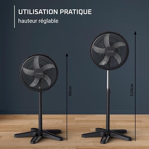 Rowenta Turbo Essential Pedestal Fan, Powerful, Design, Durable, Performance, Eco-Designed, 3 Speed VU3110F3 - 7