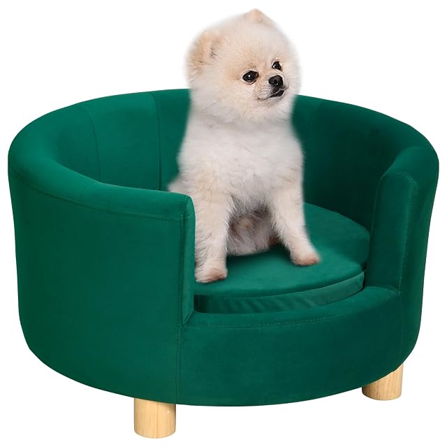 PawHut Sofá Moderno en Forma de Nido para Gato o Perro Miniatura Verde