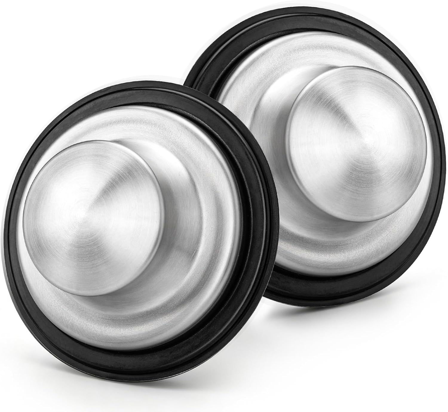 Garbage Disposal Sink Stopper 3.3 Inch, 2 Pack Stainless Steel Kitchen Drain Stopper Compatible with Insinkerator and Moen, Tight Seal for Basin Filling, Soaking Dishes and Washing Produce