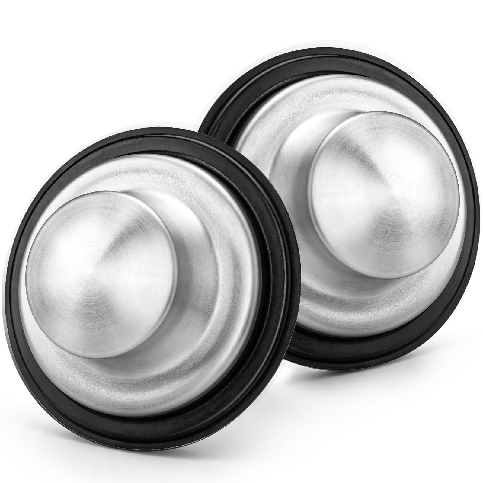 Garbage Disposal Sink Stopper 3 3/8 Inch, 2 Pack Stainless Steel Kitchen Drain Stopper Compatible with Insinkerator and Moen, Tight Seal for Basin Filling, Soaking Dishes and Washing Produce