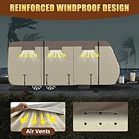 Vista 5 de Funda para remolque de viaje, extra gruesa mejorada de 7 capas superiores, resistente al viento, cubierta anti-UV, cubierta de transporte