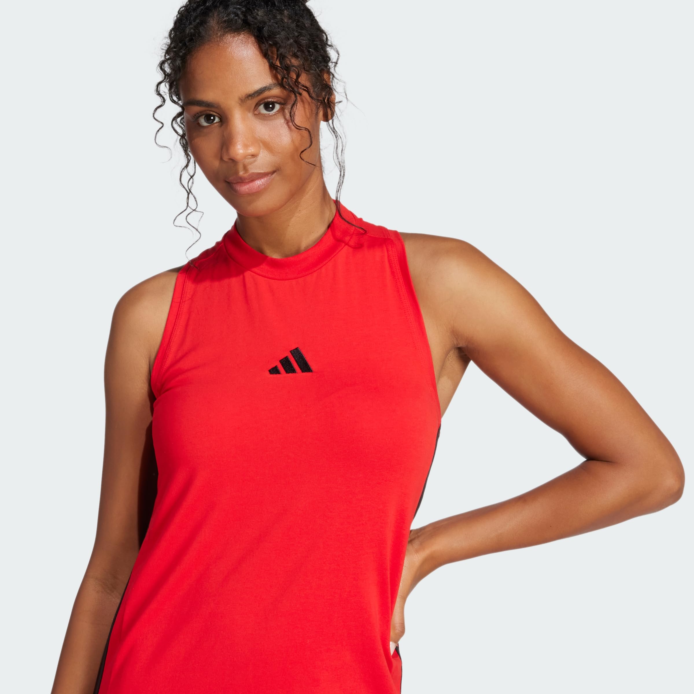 adidas Women's Essentials 3-Streifen Long Racerback Kleid