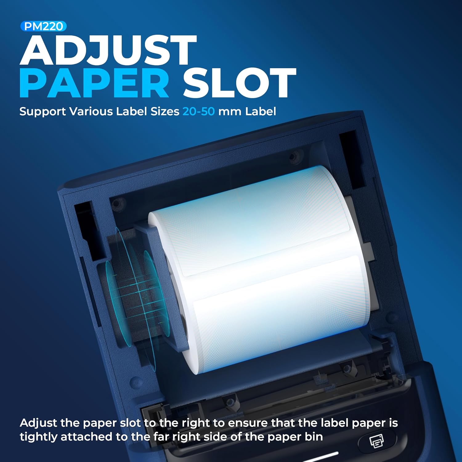 Adjusting the paper slot in the Nelko PM220 printer