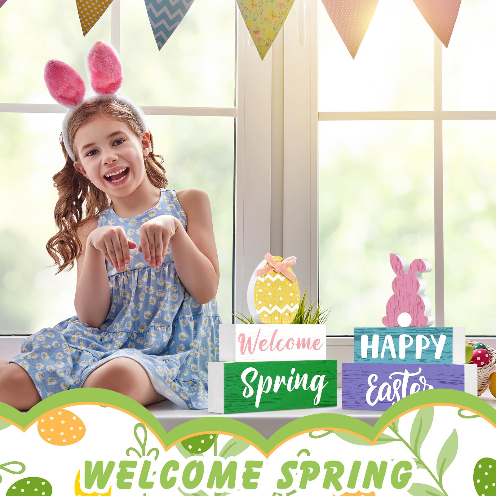 St. Patrick's Day & Easter Wooden Table Sign – Reversible Double-Sided Decor For Farmhouse Tiered Trays