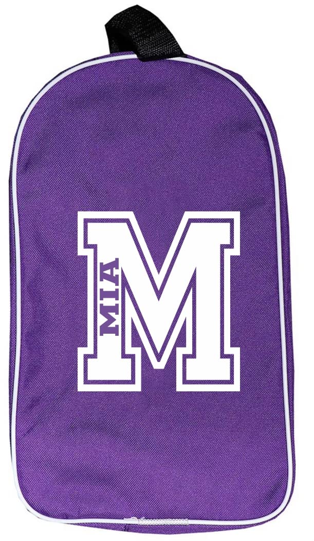 Personalised Boot Bag Football Rugby Sports School Shoe Bags Custom Printed (Purple)