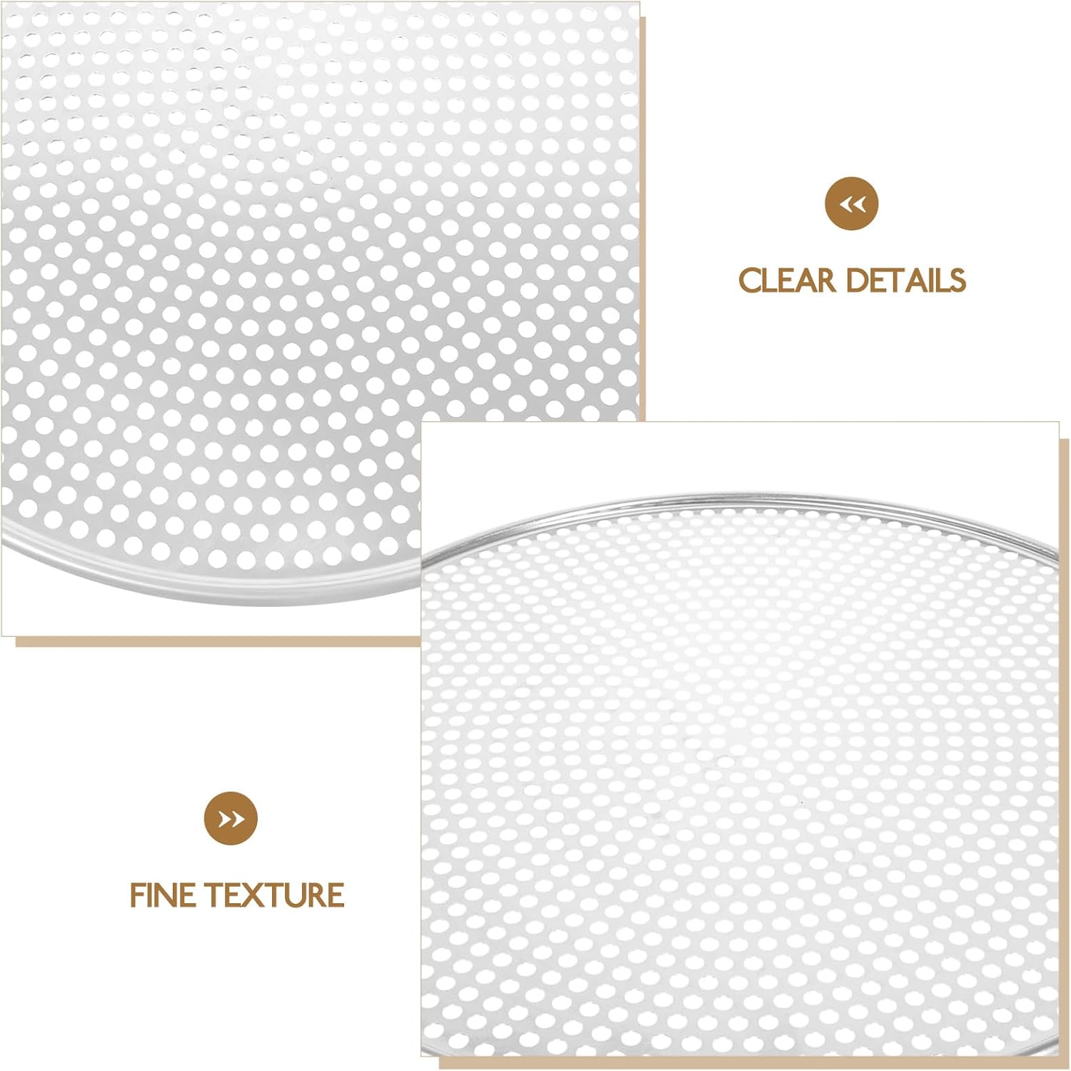 Garneck Pizza Pan With Holes: 16inch Stainless Steel Round Pizza Baking Screen Mesh Pizza Tray Pizza Crisper Tray Cookie Sheet Bakeware for Oven Restaurant Silver, 43.30X43.30X0.50CM, 28X0914HUVU