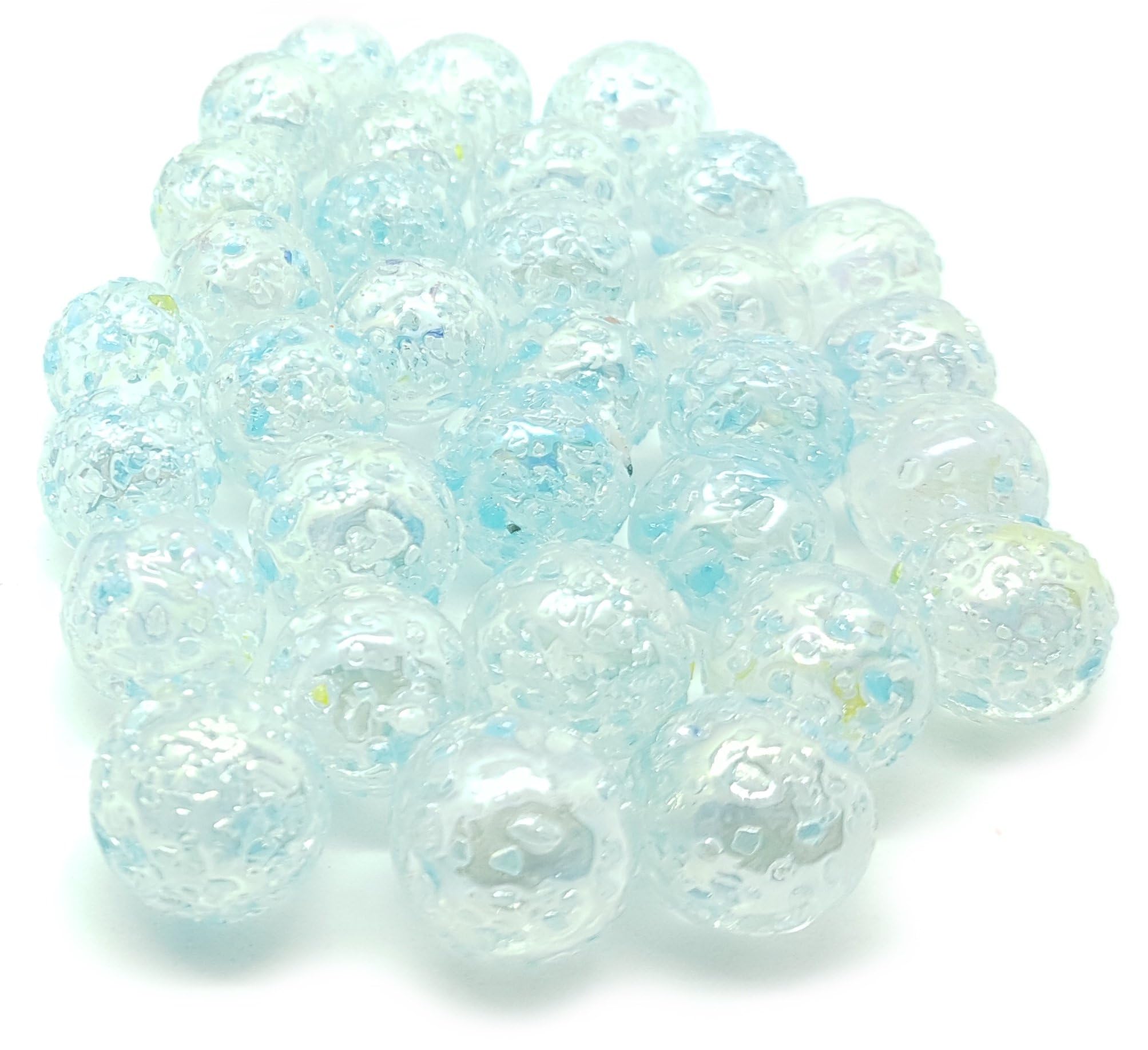 Lot De 30 Billes En Verre Bleu – Pépites De Collection – Diamètre 16 Mm – 30 Pièces – Emballage écoresponsable – Loisirs Créatifs