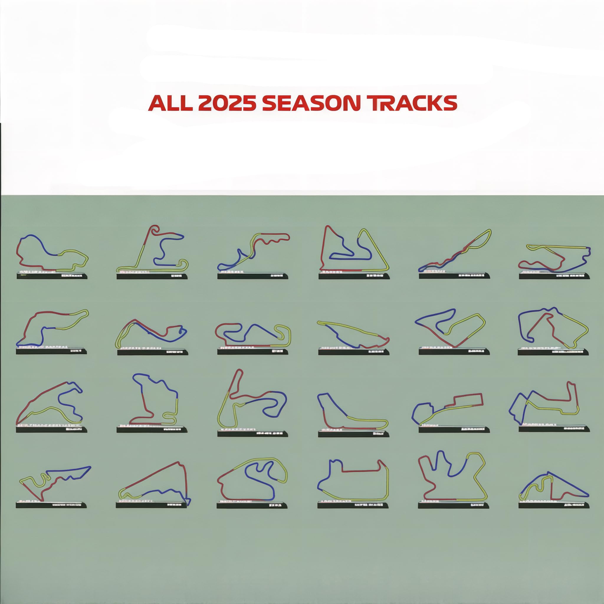 Formula 1 2025 Track Sculptures Set, 3D Formula Race Track Display Model, Formula 1 Free Standing Circuits Series, F1 Lover Display Gift, Unique Collectible Racing Memorabilia