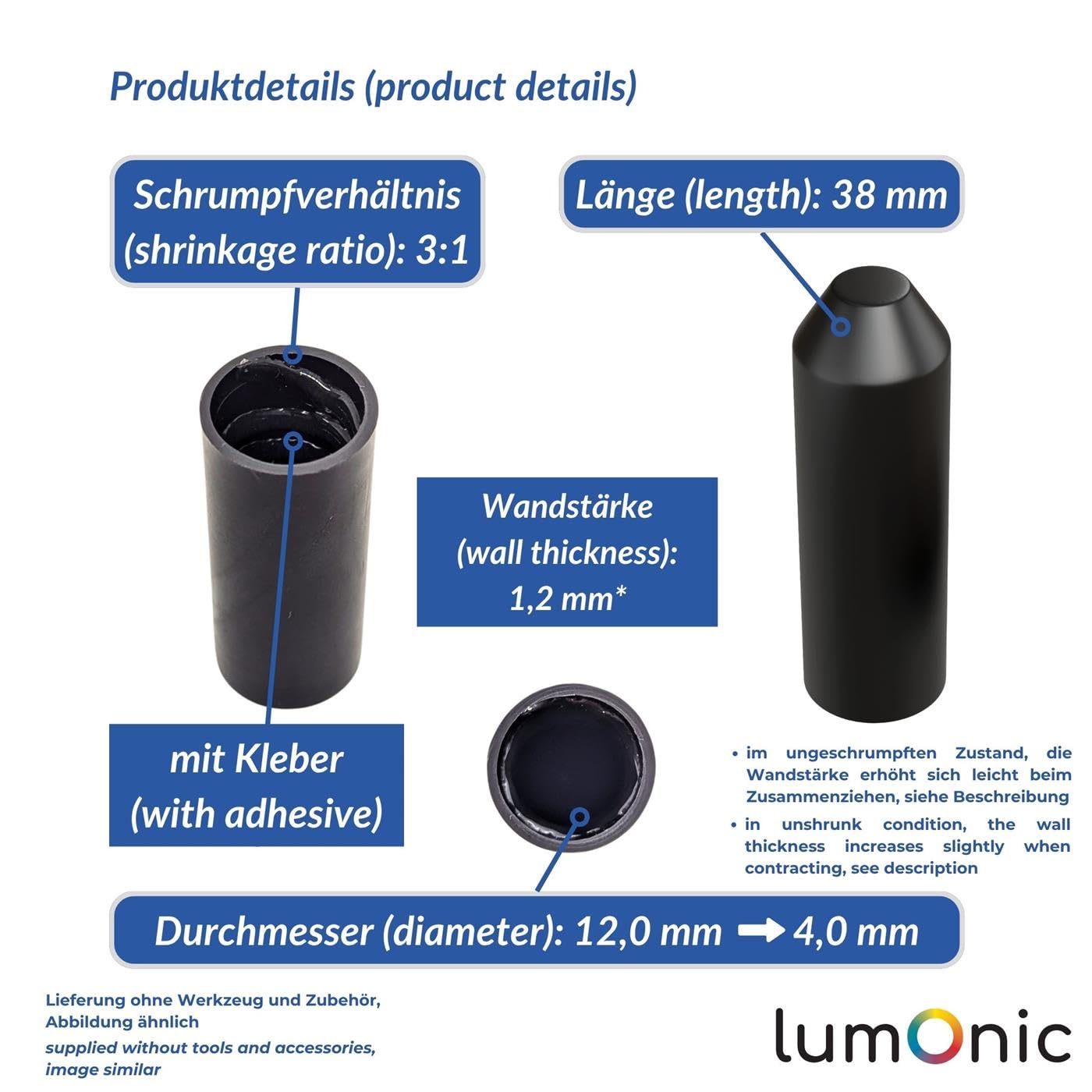 Lotatheta Lot De 50 Embouts De Câble Thermorétractables De 2