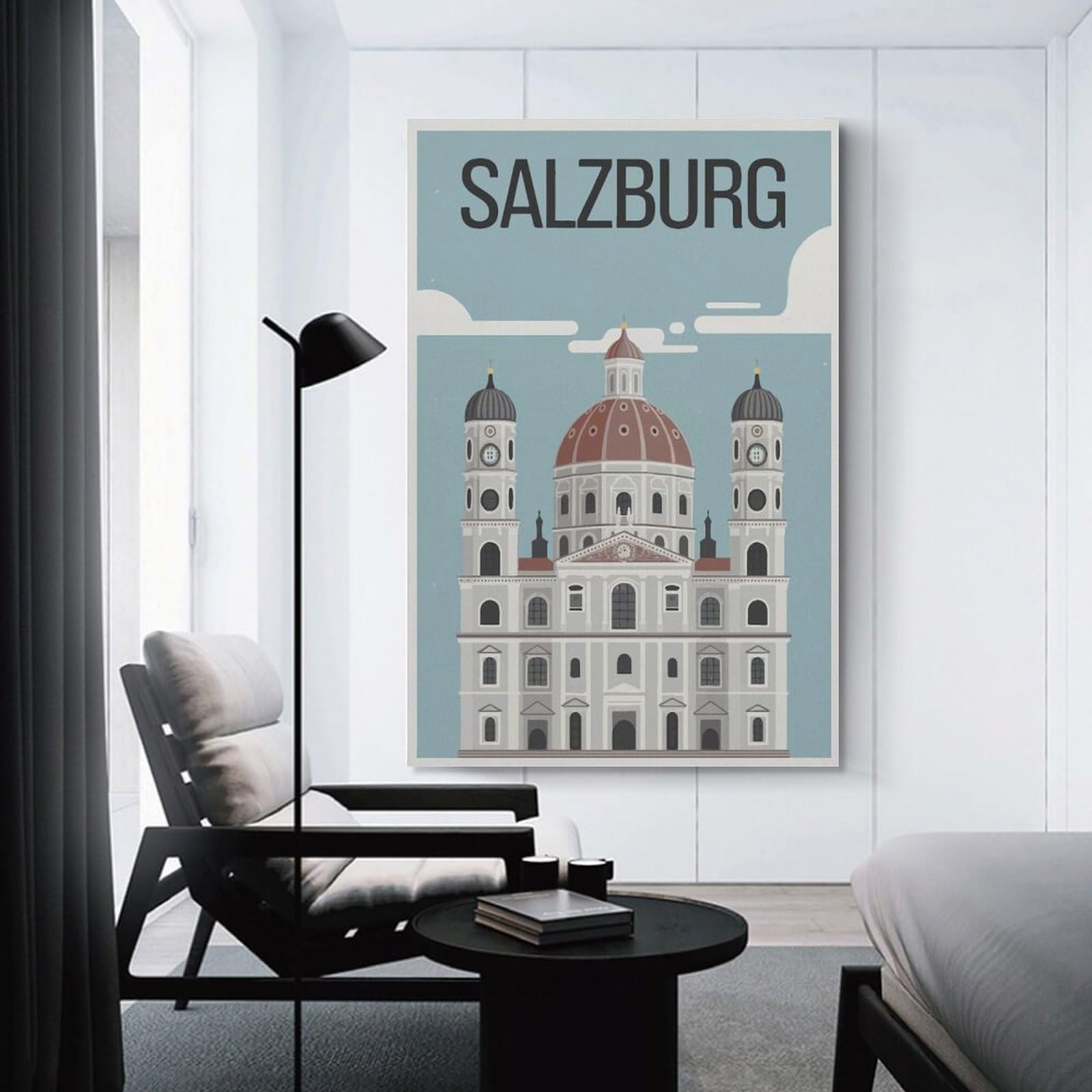 Junmoney Home Decor Wall Art Salzburg Cathedral, 24x36inch(60x90cm), for New Homes, Bedrooms Or Workspaces, Home Decor Gift with Stylish Appeal