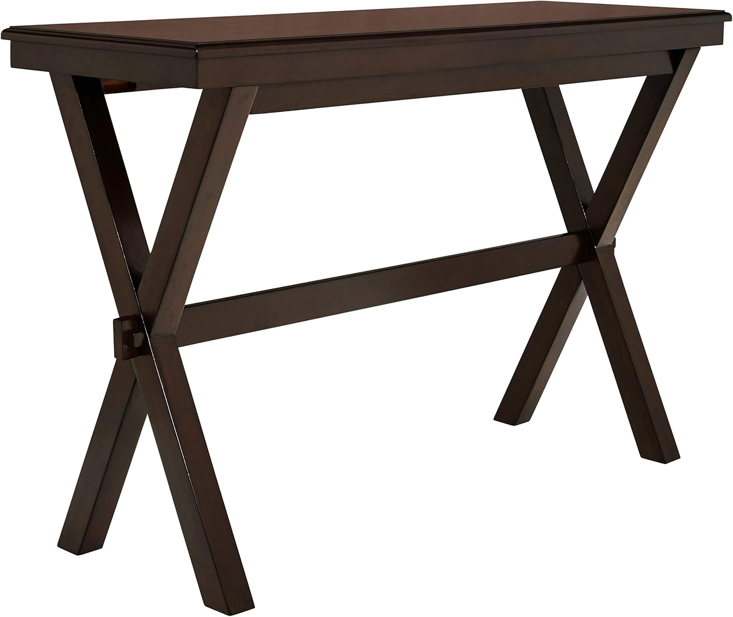 Amazon Brand – Ravenna Home Flush Mount Wood Cross Console Table, 15.75"W, Dark Brown Walnut