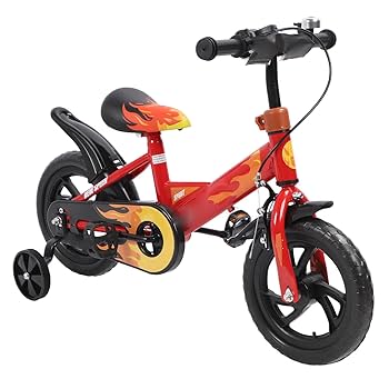 Amazon | 子供用自転車、12インチレッド子供用自転車、1～8歳の