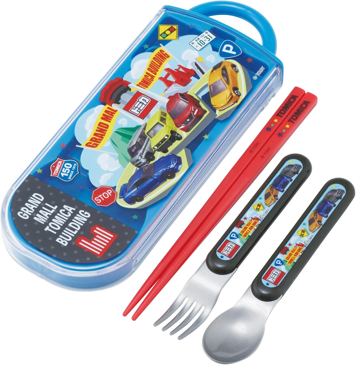 Skater Tomica 26 Boys TACC2-A Children's Trio Set Chopsticks, Spoon, Fork, 6.5 inches (16.5 cm)