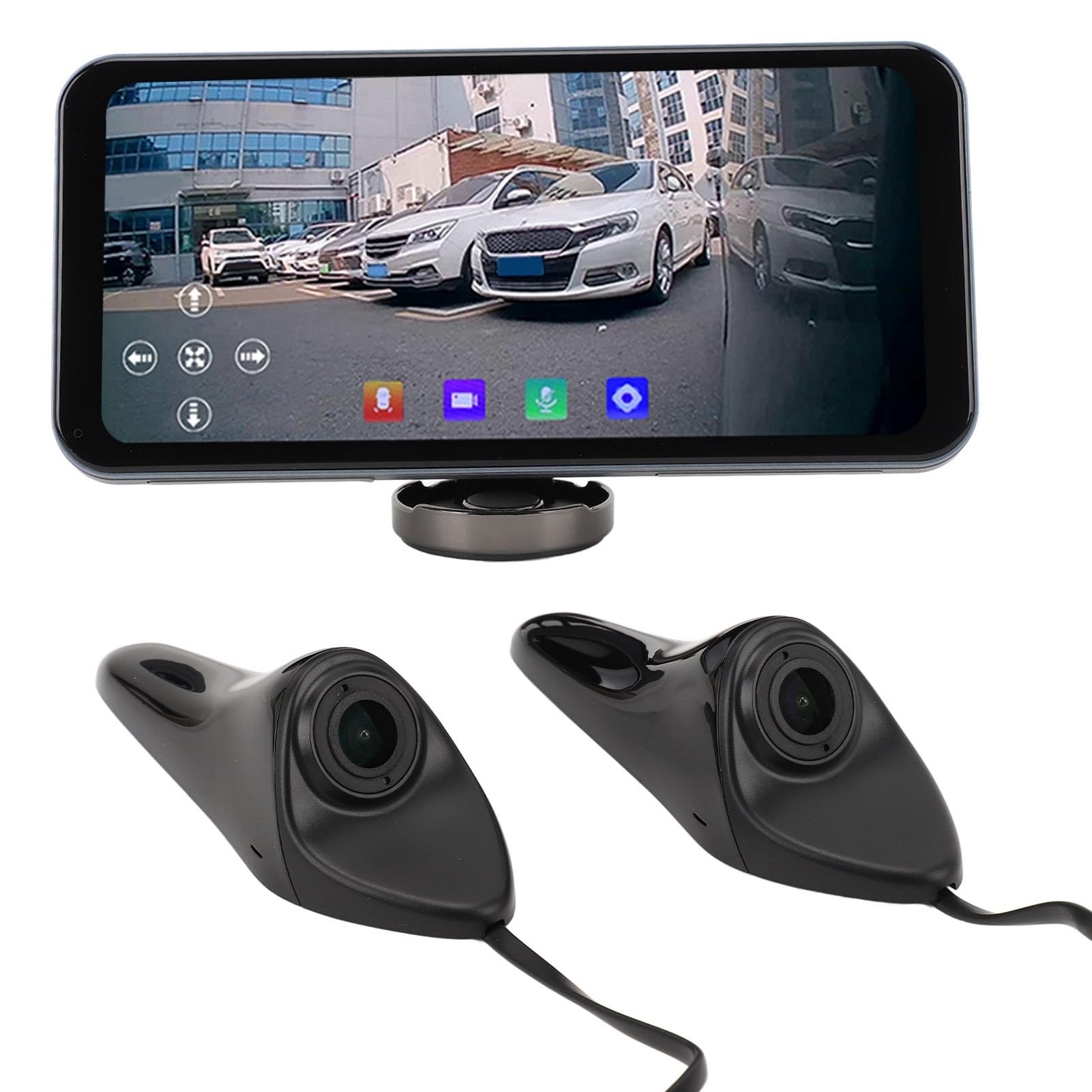 Tbest Pantalla Táctil para Coche, Cámara de Advertencia de Punto Ciego, Vista HD de 6,25 Pulgadas para una Conducción Segura, Asistencia de Visión Lateral Izquierda y Derecha