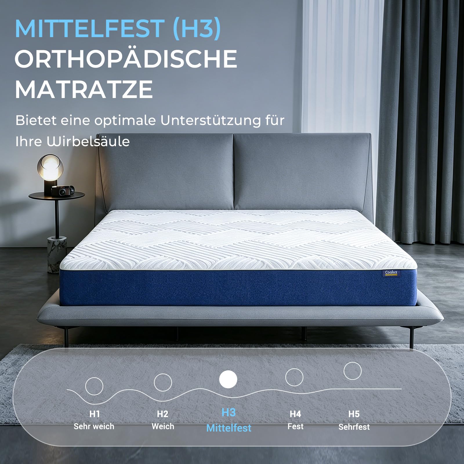 Schaum Matratze 90x200 cm Orthopädische 7-Zonen Kaltschaummatratze, Härtegrad 3 (H3), Öko-Tex Zertifiziert, Höhe 18 cm, 3-in-1 Ergonomische Rollmatratze | Öko-Tex 3-in-1 Ergonomische Kaltschaummatratze Hypoallergen Antibakteriell Bezug Abnehmbar Waschbar