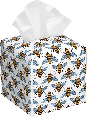 Miniatura 22 de Caja de pañuelos de fútbol americano en fuego y agua, soporte de caja de pañuelos de cuero, organizador de papel facial cuadrado, dispensador para