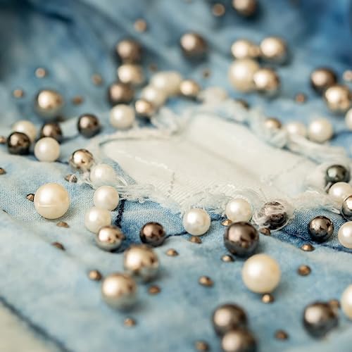 Miniatura 6 de uxcell Kit de remaches de perlas, remaches de perlas de 0.315 pulgadas sin agujero, botones de remaches de perlas de imitación para rellenar