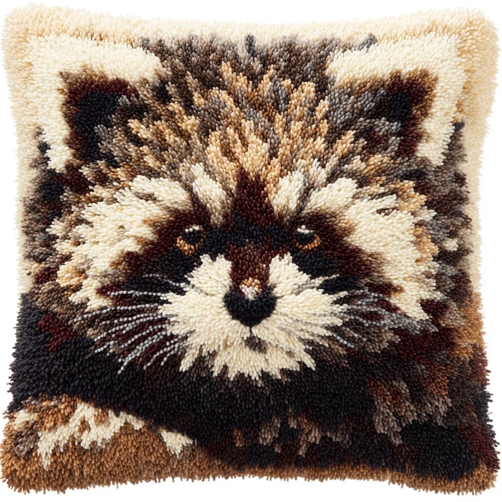 WallustrioaW Latch Hook Kits for Adults,Animal Raccoon