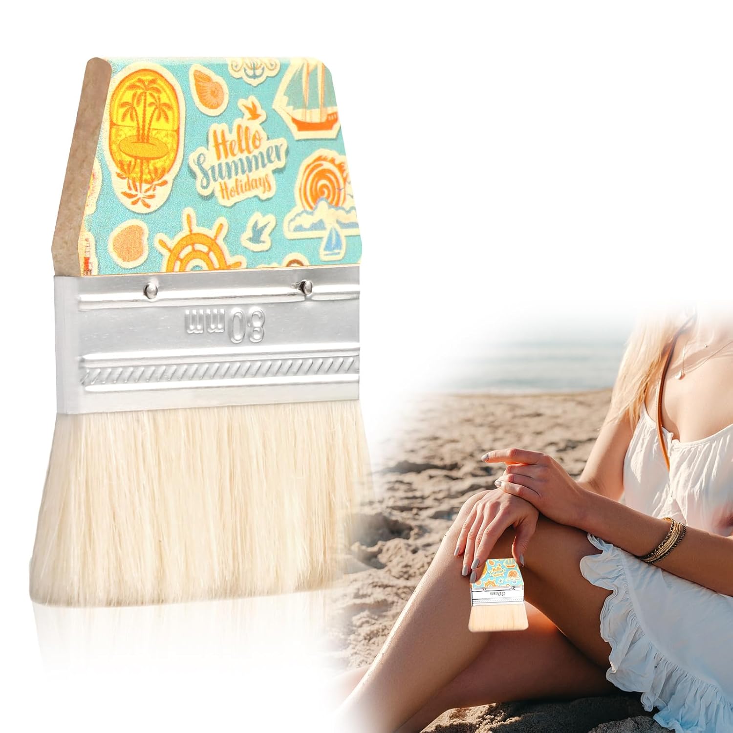 WANGDEFA Sand Beach Cleaning Brush Sand Remover Brush Body Skin Cleaning Beach Accessories Soft Sand Off Brush for Vacation Lightweight & Portable Holiday Essentials(Sailing)