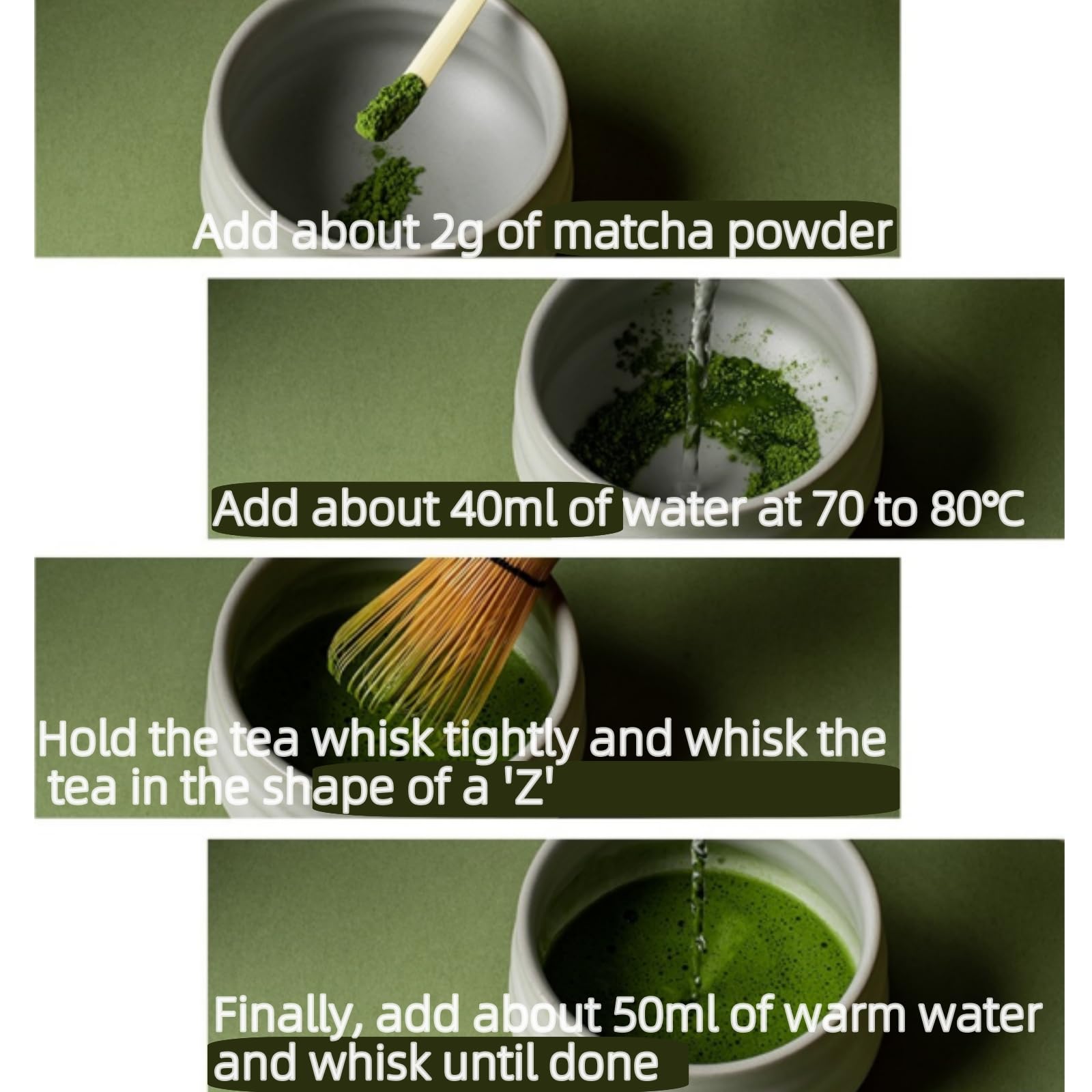 Ceremonial Grade Matcha Green Tea Powder - Traditional Authentic Japanese Culinary Grade Matcha No Sugar Stone Milled Green — view 7