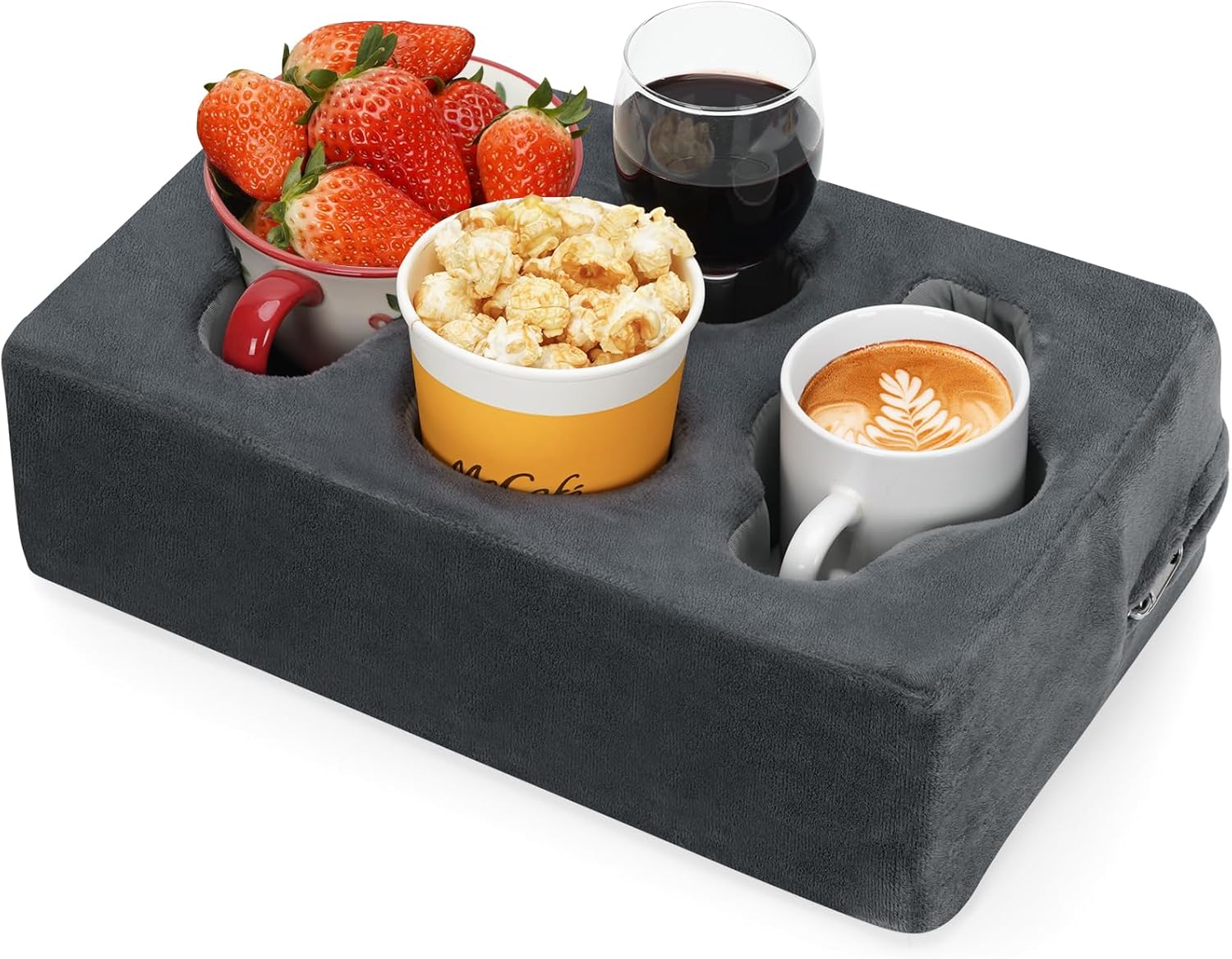 Couch Cup Holder Pillow,Couch Drink Holder,Rectangle Couch Caddy for Coffee Cup,Phone,Remote,Couch Cup Holder Tray for Bed,Car,Sofa,Table