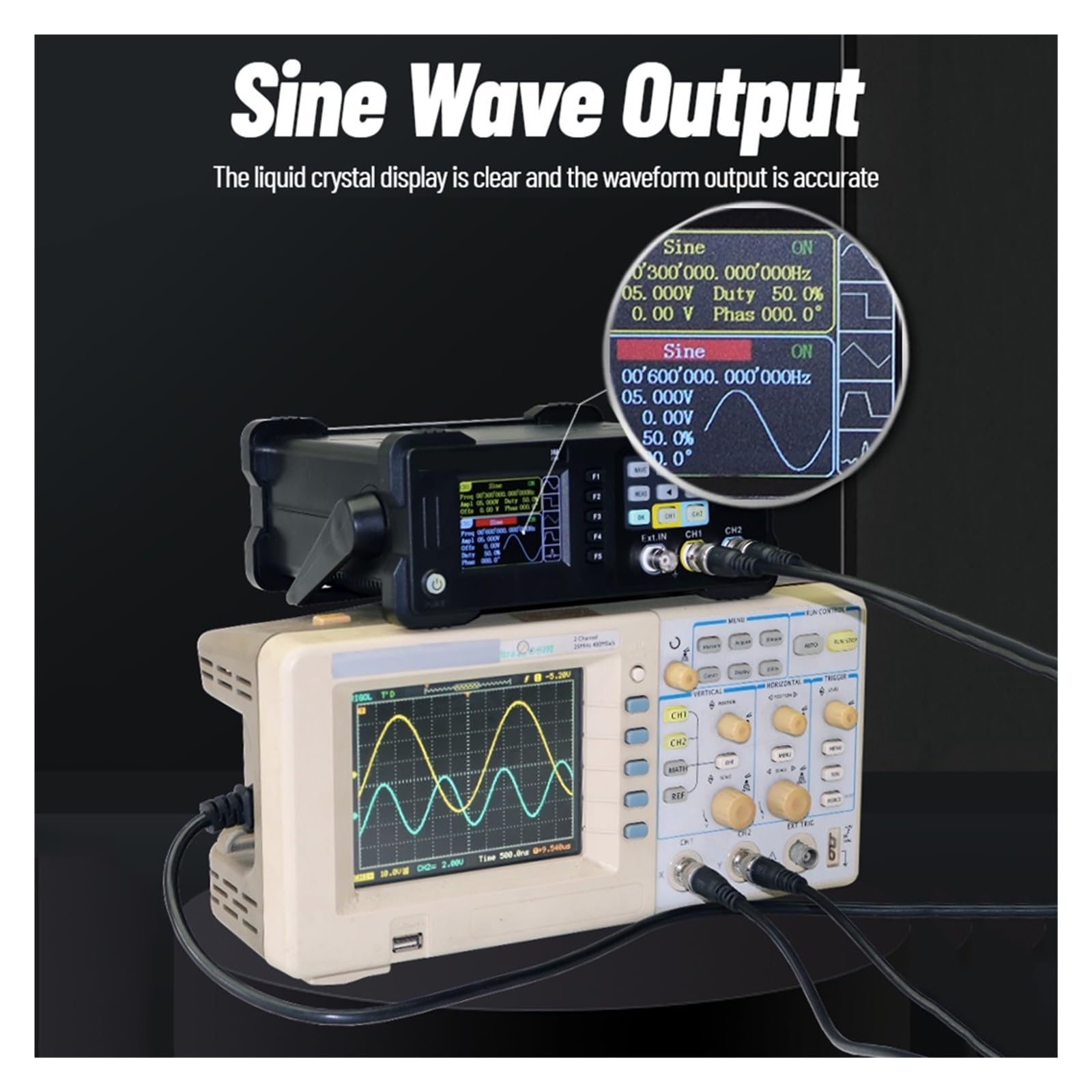 Generatore di segnale a doppio canale 20Mhz 40Mhz 60Mhz Misuratore di frequenza Funzione Generatore di forme d'onda arbitrarie(ET3320C)