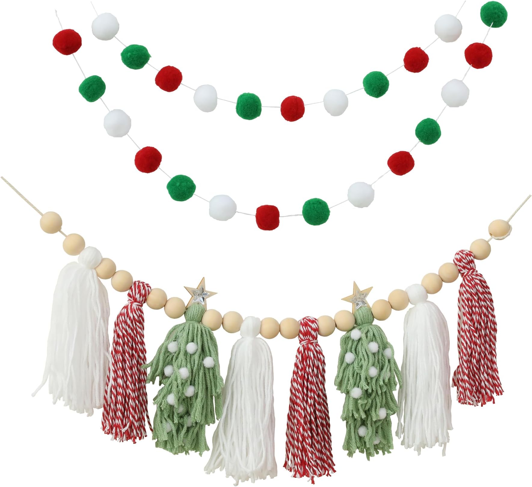 HODIHIWIHandmade High Chair Banner Party Decoration for Christmas Red Green Wall Hangings Decorative for Kids Bedroom