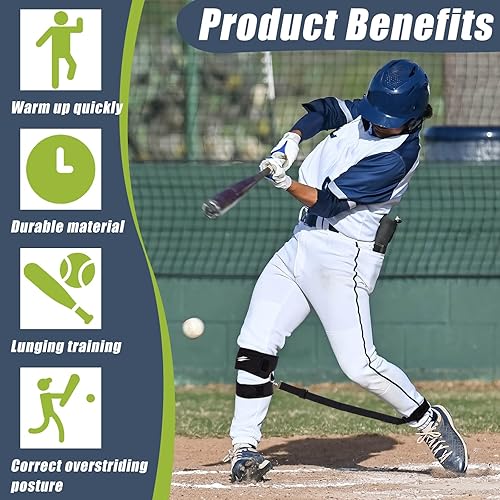 Miniatura 4 de Wettarn Baseball Hitting Training Aid Softball Training Harness Baseball Practice Equipment for Stepping Out Leg Pulling Out Overstriding Lunging