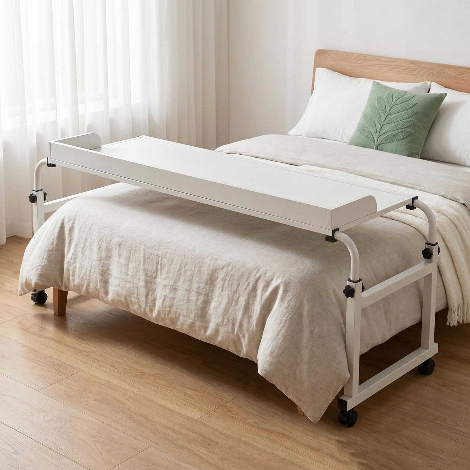 GXQFC Rolling Over Bed Desk, Computer Desk Mobile Laptop Cart