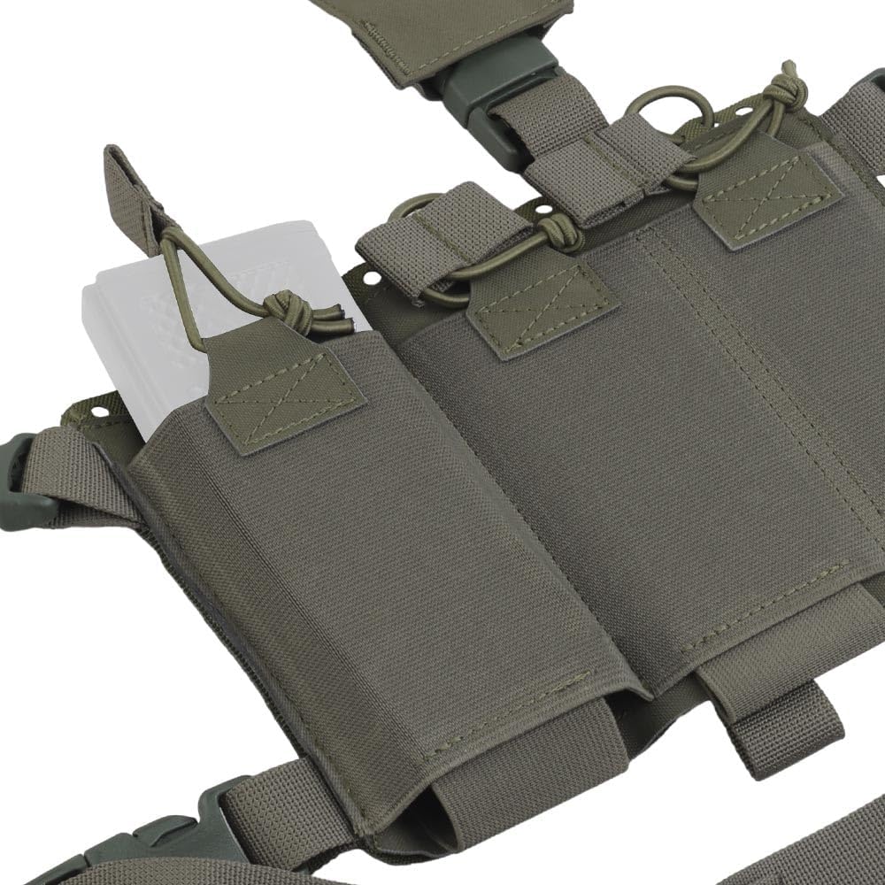 WoSporT Tactical Chest Pack,Placard Split Front Chest Rig MOLLE System Magazine Pouch