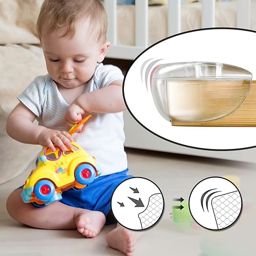 Miniatura 8 de Paquete de 12 protectores de esquina para bebé, parachoques de borde transparente, protectores de esquina de silicona para esquinas y bordes a