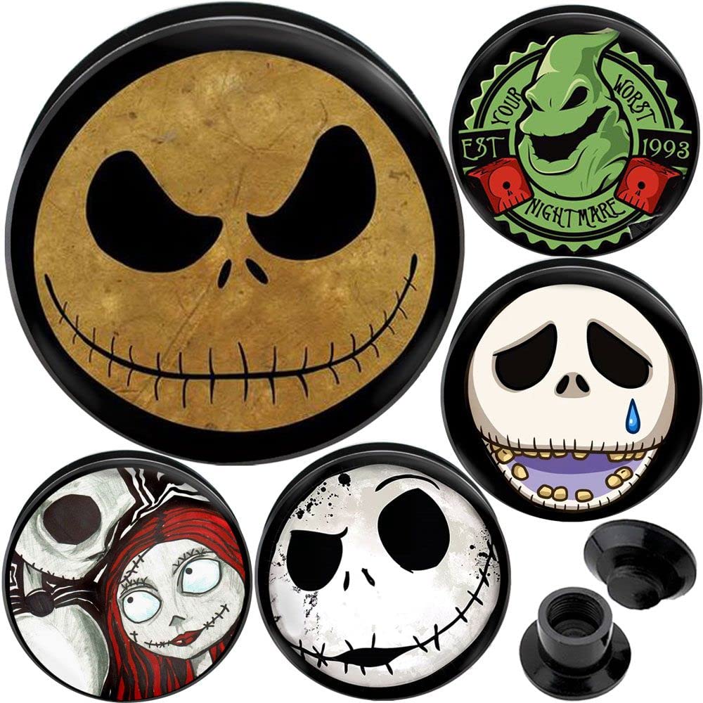 MoDTanOiz - Flesh tunnels Screw on fit Ear Gauge Plug MoDTanOiz size available 2g (6mm) to 1" (25mm)( 1 Pair ) Choose style A>B>C>D>E