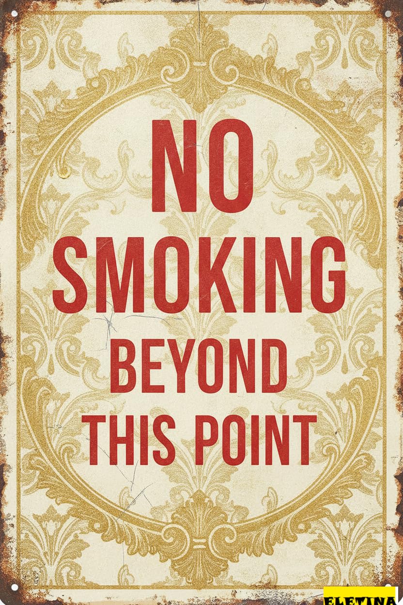 Personalized Sign for Man Cave Warning No Smoking Beyond This Point Wall Decor Metal Keep Beware Metal Iron Painting Street Gate Outdoor High Way 8x12in Business Metal Art Private Property Decorative