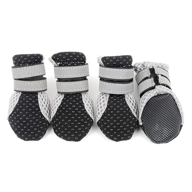 SMALLLEE_LUCKY_STORE Botas protectoras para mascotas, de malla transpirable, para verano, suaves