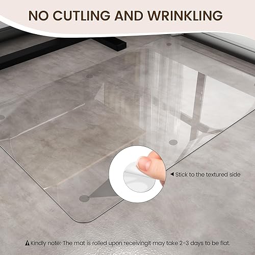 Miniatura 6 de Warmstar Tapete transparente para silla de oficina para suelos de madera dura, 36 x 48 pulgadas, tapete de plástico resistente para sillas de