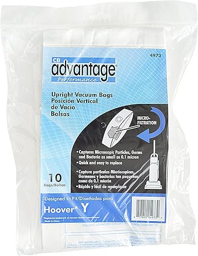 Advantage Hoover Y - Bolsas de vacío verticales de repuesto (10 bolsas)