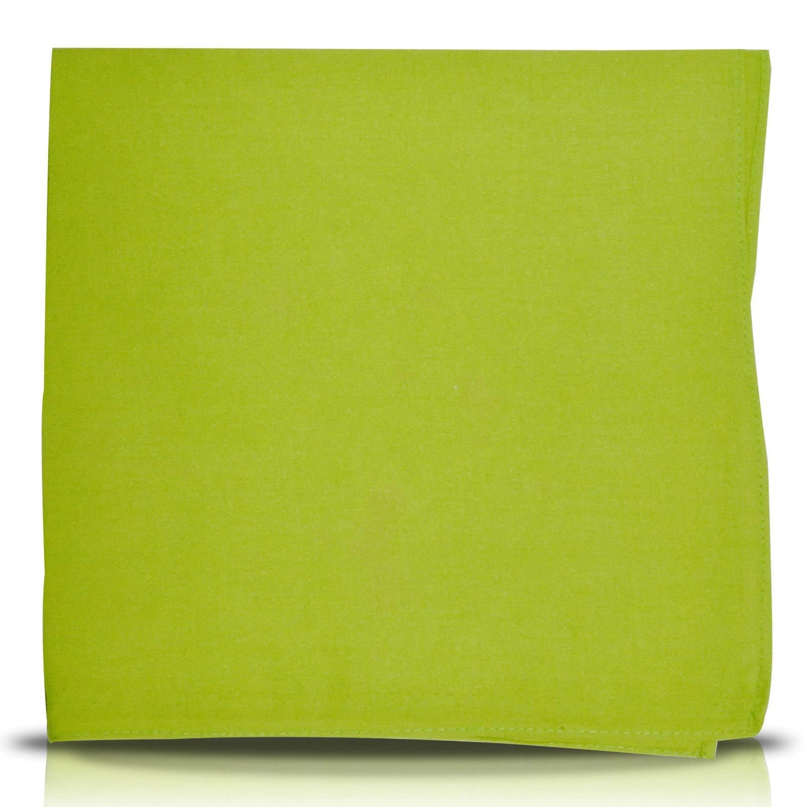 Lizzy | Bandana | 55 x 55 cm, Light Green, 100% Cotton | Breathable, Soft, Plain Design, Multipurpose Wear | Unisex Headwear for Everyday Use