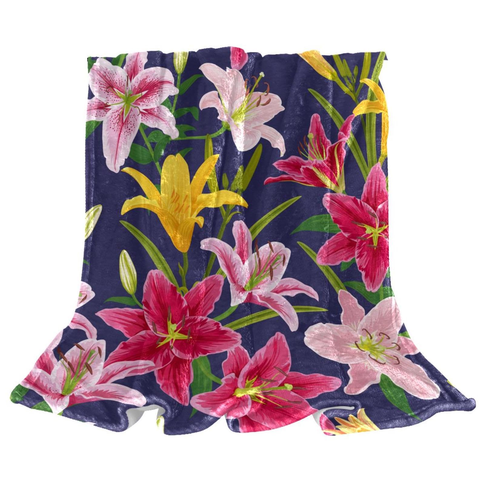 Jeté de canapé fleurs roses couverture polaire pour vos soirées cocooning