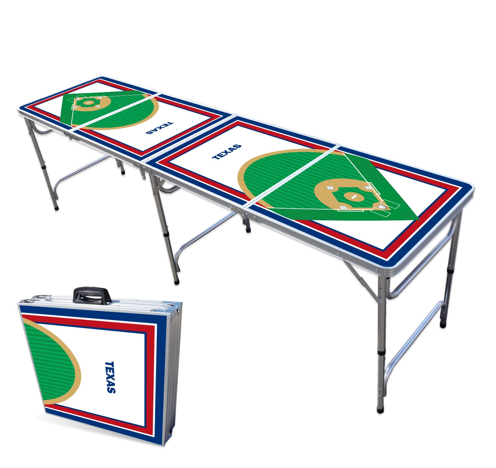 8-Foot Professional Beer Pong Table - Texas Baseball Diamonds