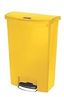 Vista 43 de Rubbermaid Commercial Products - Bote de basura Streamline Slim con pedal Papelera de plástico, 13 galones (50 litros), color negro, con tapa