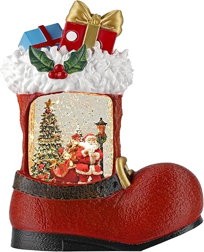 Miniatura 7 de Decoraciones de globos de nieve de otoño, linterna de gnomo con purpurina con temporizador de 6 horas, decoración iluminada alimentada por