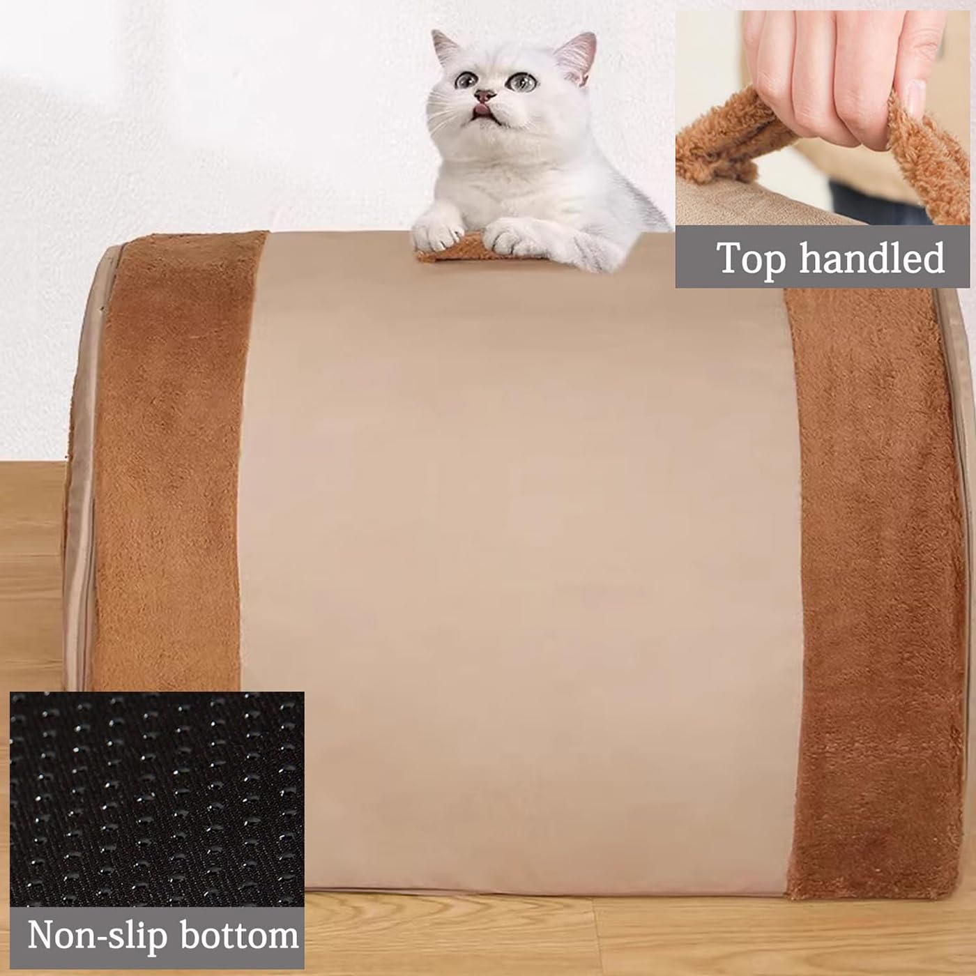 Cama para perros grandes 2 en 1, casa mullida para perros XL/XXL, lujoso refugio para mascotas de interior con asa, camas calmantes antiansiedad para perros y gatos, acogedora casa cueva para