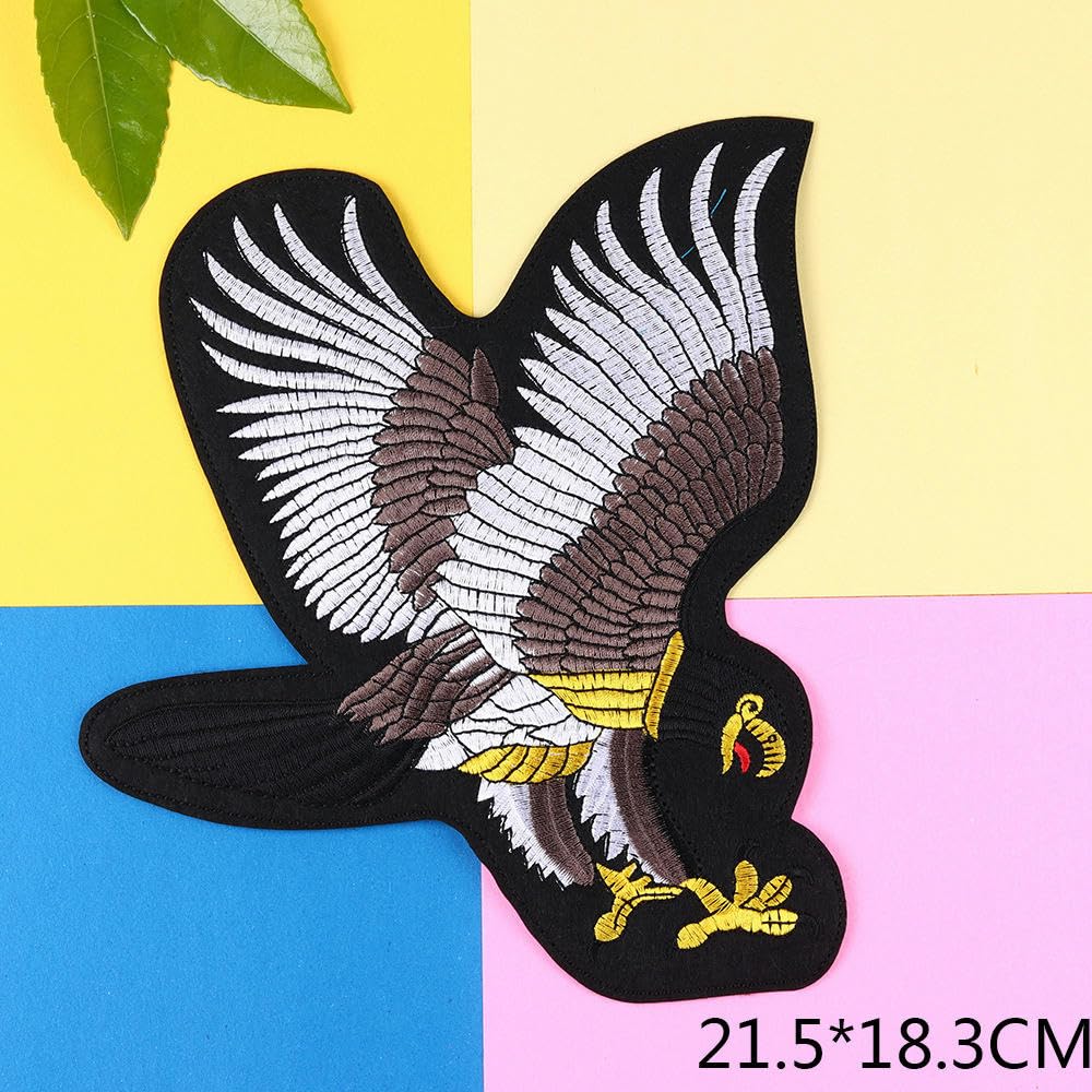 Toppe Ricamate Aquila - Set 2 Pezzi, Stile Punk, Con Gancio E Anello, Per Giubbotti E Zaini