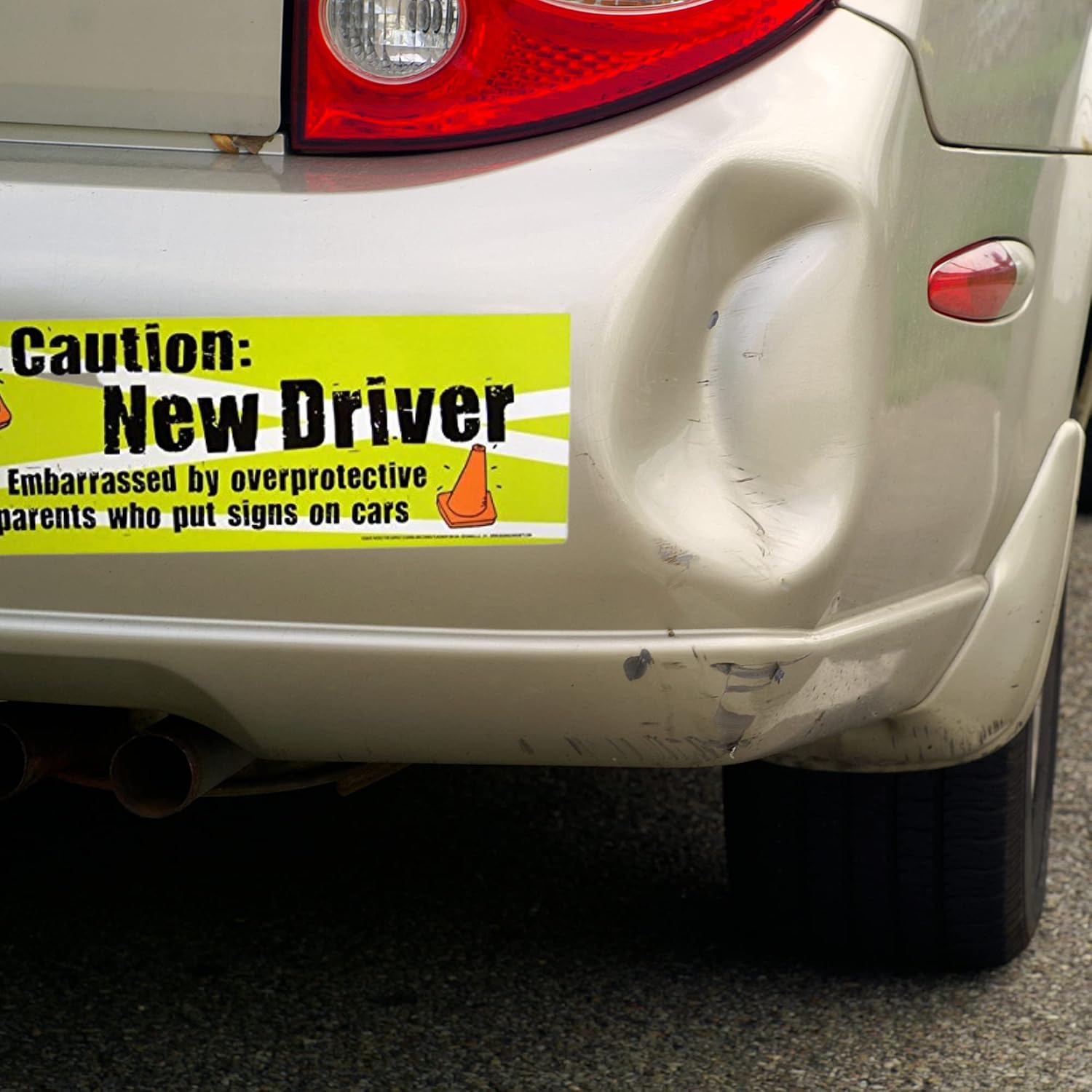 Caution New Driver Car Magnet for Teens, Removable and Reusable Magnetic Bumper Stickers, Funny Gifts from Parents, 11 3/4 Inches (New Driver Funny) image 5