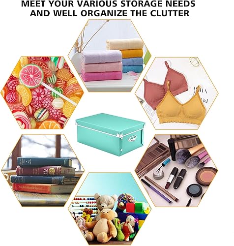 Miniatura 39 de SEEKIND Caja de almacenamiento con tapas y asas decorativas, 3 en 1, a prueba de humedad, plegable para ahorrar espacio, para ropa, cosméticos