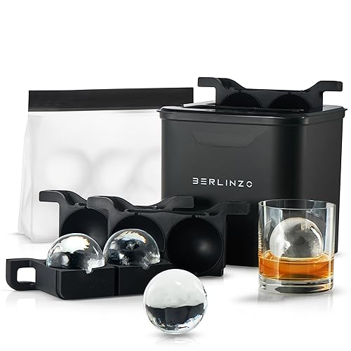 Premium Clear Ice Ball Maker Mold - 4 Large 2.4"