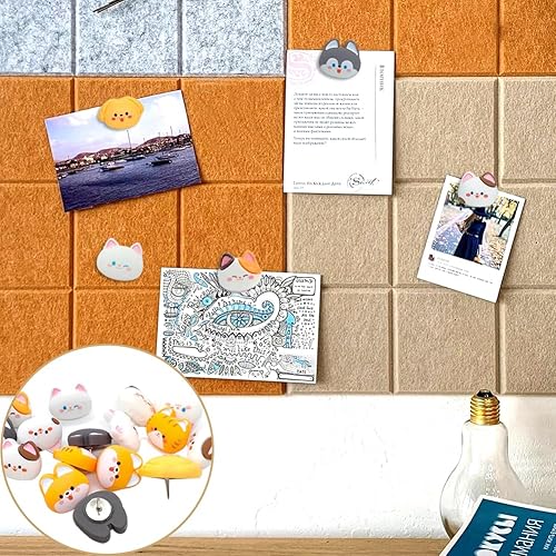 Miniatura 4 de 35 pines de empuje para gatos y perros, lindos animales, tachuelas decorativas de dibujos animados para tablero de corcho, fotos, pared, notas,