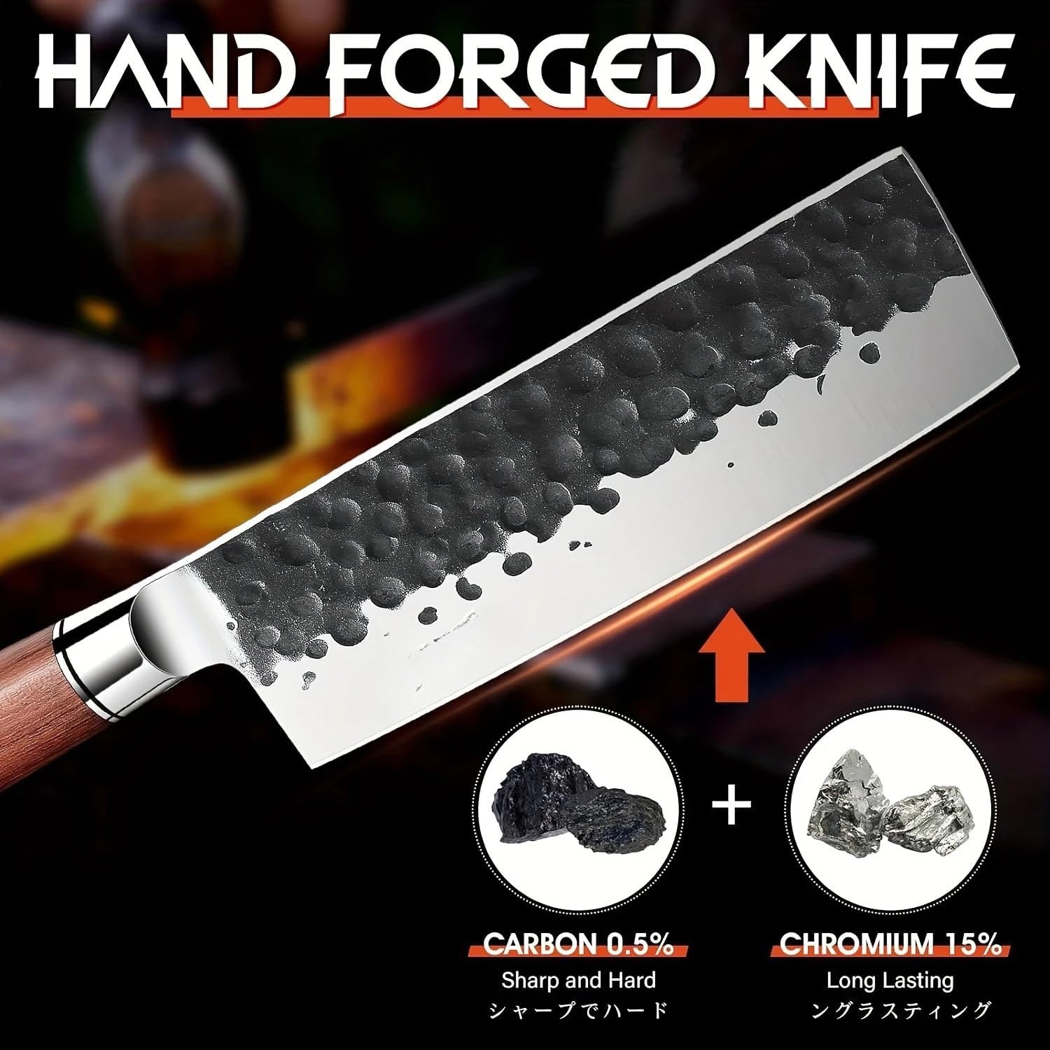 DAXXIN Meat Cleaver,Cleaver Knife, 6.5 Inch Japan Nakiri Chef Knife, Multipurpose Japanese Kitchen Knife Ergonomic Rosewood Handle