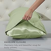 Vista 95 de Bedsure Fundas de almohada de satén, similares a las fundas de almohada de seda tamaño Queen, juego de 2, fundas de almohada para mujeres que