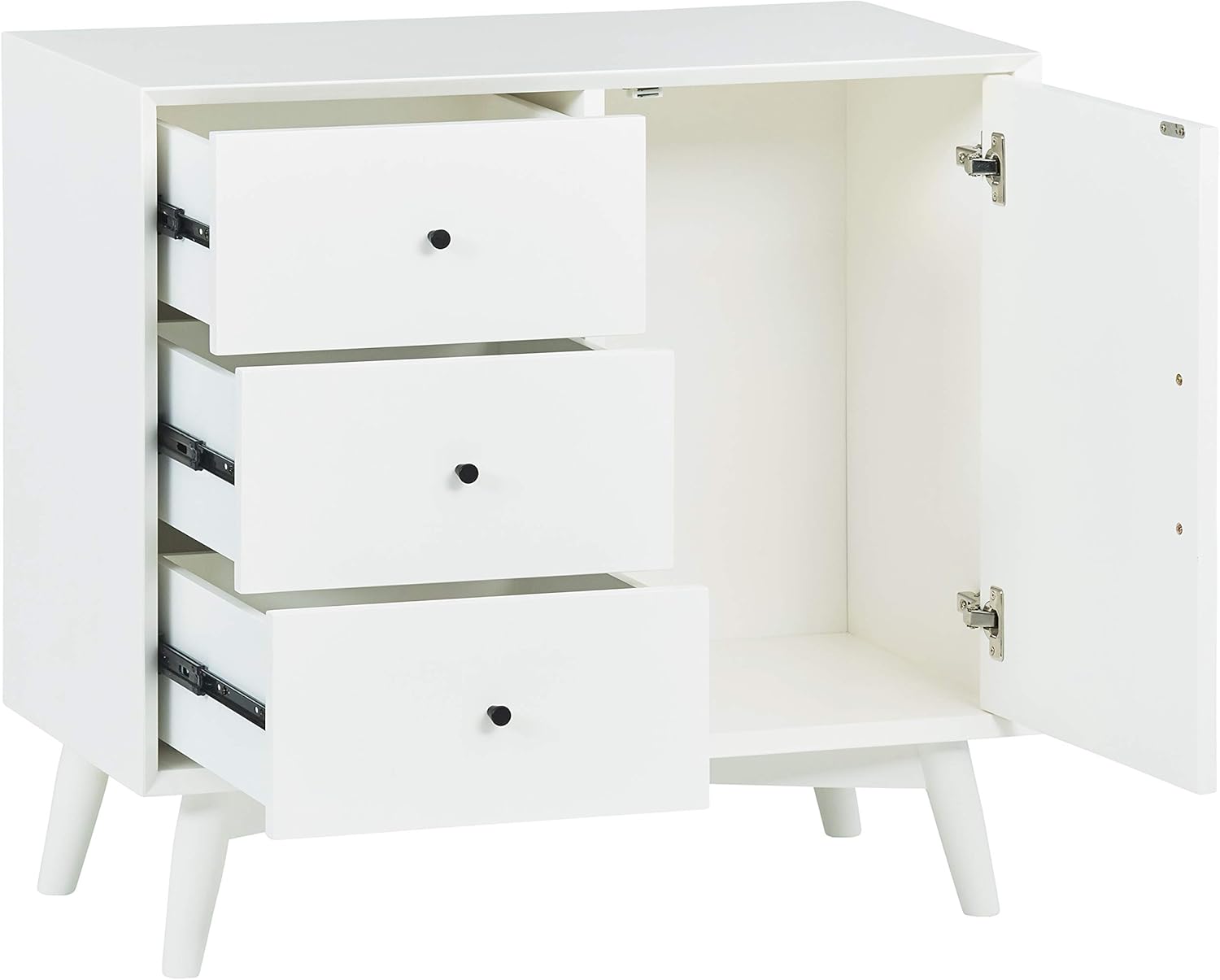  Brand – Rivet Modern Media Storage Cabinet, 31.5"W, White : Home & Kitchen